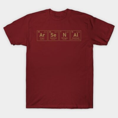 Maroon periodic table graphic t-shirt, casual style, soft cotton fabric, perfect for chemistry enthusiasts.