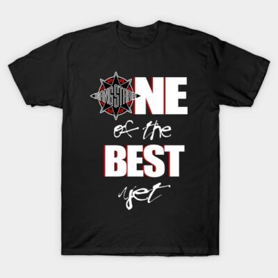 Black graphic t-shirt with bold "One of the Best Yet" text design, casual wear, cotton material, unisex style.