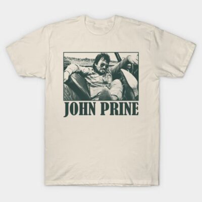 Beige cotton t-shirt with retro graphic print, perfect for casual wear. Comfortable fit, ideal for everyday style.