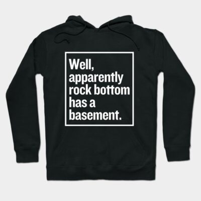 Black hoodie with humorous white text print, cozy casual wear, cotton blend, perfect for everyday comfort.