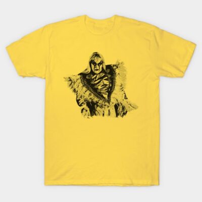 Yellow graphic T-shirt featuring a bold, artistic print, perfect for casual wear and made from soft, breathable cotton.