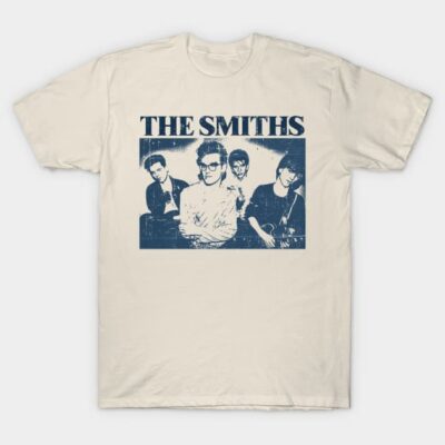 Cream vintage band graphic T-shirt, short-sleeve, soft cotton material, casual unisex style, perfect for music fans.