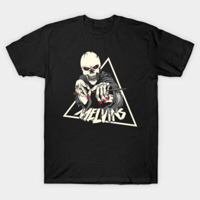 Black graphic tee with skeleton design, triangle background, and bold font. Perfect for casual wear or gifting.