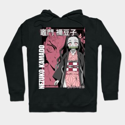 Black anime graphic hoodie featuring colorful character design, ideal for casual wear and anime fans.