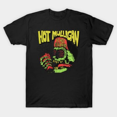 Black graphic tee featuring colorful skull design and text, perfect for casual wear or band merch enthusiasts.
