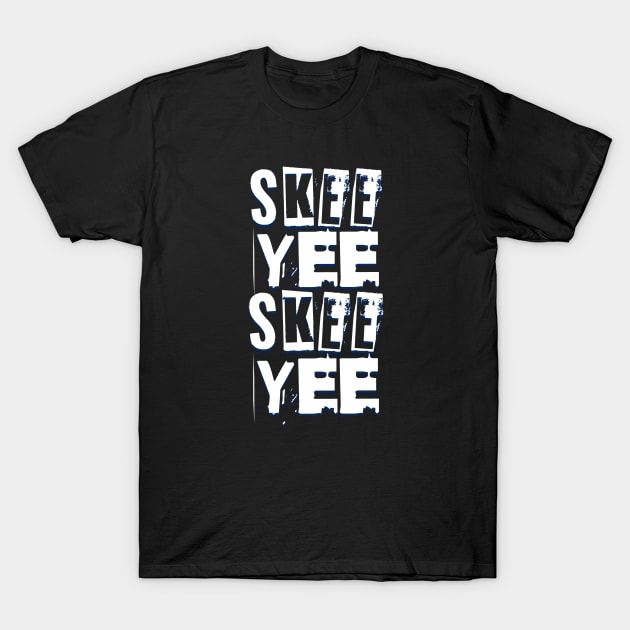 Skee Yee T-Shirt 1 Black graphic t-shirt with bold white text design, casual streetwear style, made from 100% cotton for everyday wear.