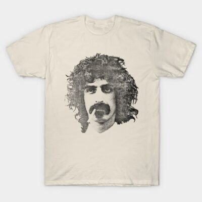 Beige graphic T-shirt with black abstract face print, casual style, 100% cotton, unisex, ideal for everyday wear.