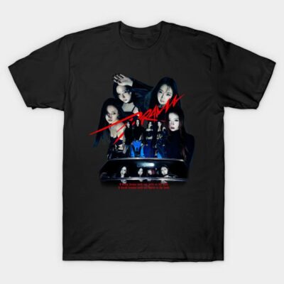 Black graphic tee featuring vibrant design, ideal for casual wear, made from soft cotton for comfort and style.
