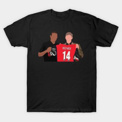Black T-shirt featuring red sports jersey design with number 14. Casual style, cotton material, unisex fit.