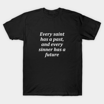 Black cotton t-shirt with motivational quote in white text, casual style, ideal for everyday wear.