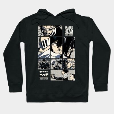 Black graphic hoodie featuring manga-inspired design, perfect for casual wear. Cotton material, unisex style.