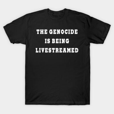 Black cotton T-shirt with bold white text print, casual unisex style. Ideal for everyday wear.