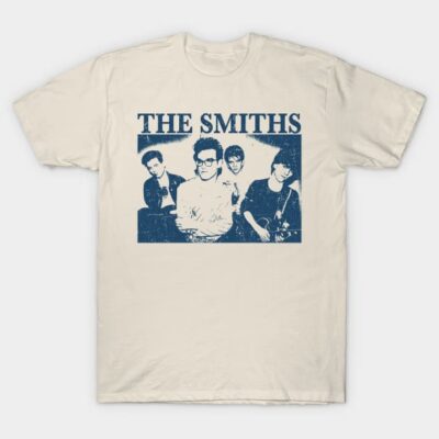 Cream vintage-style t-shirt featuring The Smiths graphic print, unisex casual wear, 100% cotton, short sleeves.