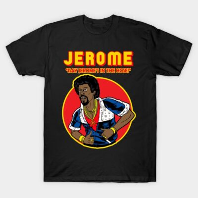 Black graphic t-shirt featuring bold text and colorful retro design, perfect for casual wear or gifting.