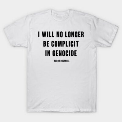 White cotton t-shirt with bold black text statement. Casual style, suitable for everyday wear. Eco-friendly material.