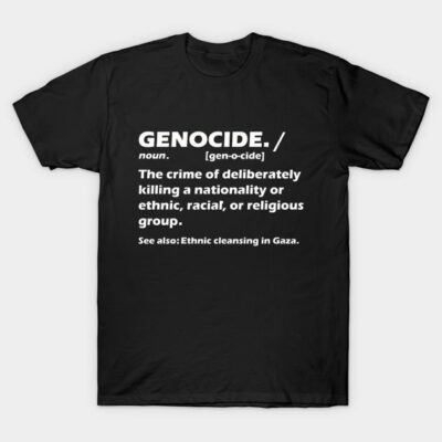 Black t-shirt with bold white text featuring a dictionary-style definition for awareness and advocacy.