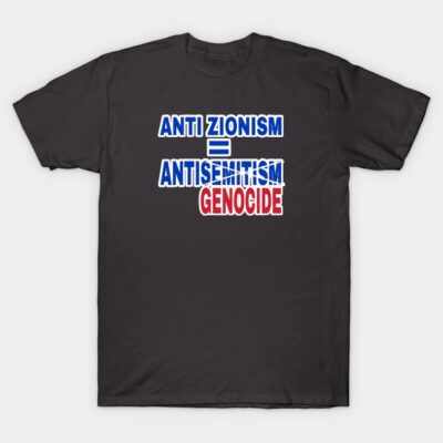 Black t-shirt with bold political statement in red, white, and blue text. Casual short-sleeve cotton tee.