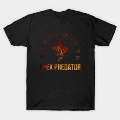 Black graphic T-shirt featuring "Apex Predator" text with bold design, ideal for casual wear.