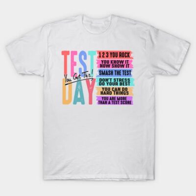 It’s Test Day You Got This, Rock the Test, Test Day Dalmatian Dots, Groovy Testing T-Shirt by thavylanita