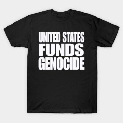 Black cotton t-shirt with bold white text design, casual wear, statement piece, unisex, comfortable fit.