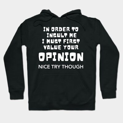 Black hoodie with bold white text print, casual style, perfect for everyday wear, soft cotton material.