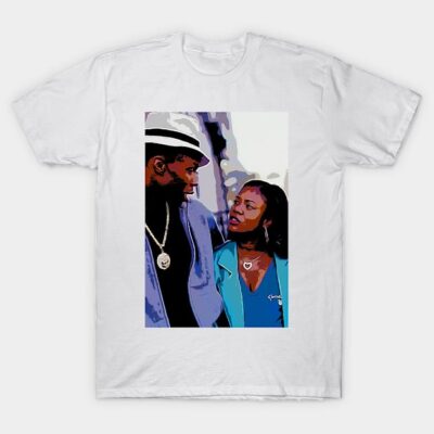 White cotton T-shirt with colorful graphic print, casual wear, unisex design, perfect for everyday style.