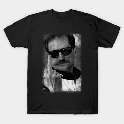 Black graphic t-shirt featuring a vintage-style print and bold design, ideal for casual wear and statement looks.