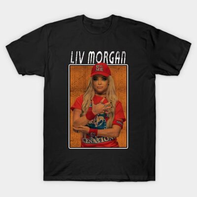 Black T-shirt with vibrant red graphic, featuring bold lettering design, perfect for casual wear and fan events.