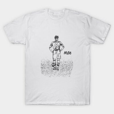 White cotton t-shirt with graphic sketch design, ideal for casual wear.