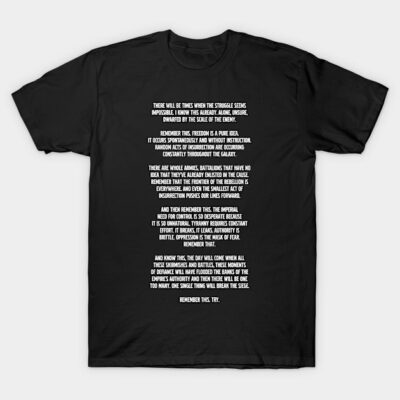 Black t-shirt with motivational text print, casual style, cotton material, perfect for daily wear or gifting.