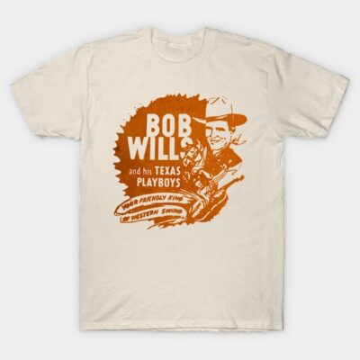 Vintage cream t-shirt featuring orange graphic design, retro style, casual wear, cotton material.