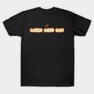 Black "Sunday Night Heat" graphic t-shirt, casual style, cotton material, unisex, perfect for everyday wear.