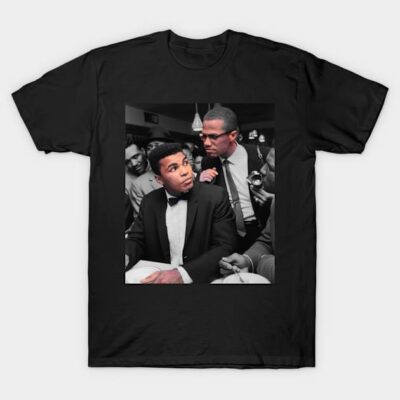 Black cotton t-shirt featuring a vintage black and white photograph design, casual and stylish wear.