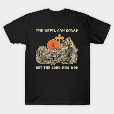 Black cotton t-shirt with desert graphic and inspirational text, ideal for casual wear and outdoor activities.