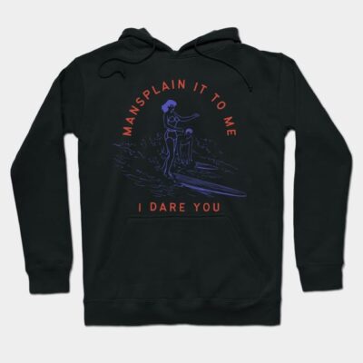 Black hoodie with humorous surfing graphic and bold text. Casual wear, soft material, unisex style for everyday comfort.