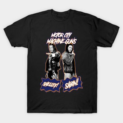 “Motor City Machine Guns” T-Shirt by Dropkick Designs Graphics
