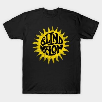 Black t-shirt with yellow sunburst graphic and bold text, casual wear, soft cotton material.