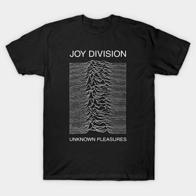 Black graphic t-shirt featuring white wave pattern design, ideal for casual wear, 100% cotton, unisex style.