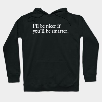 Black hoodie with white text print, casual style, cozy cotton blend, perfect for everyday wear.