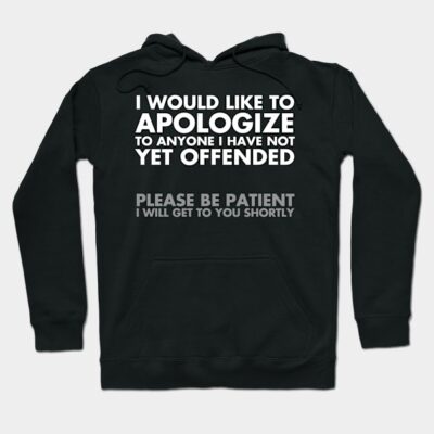 Black cotton hoodie with humorous white text print, casual style. Ideal for everyday wear and expressing personality.