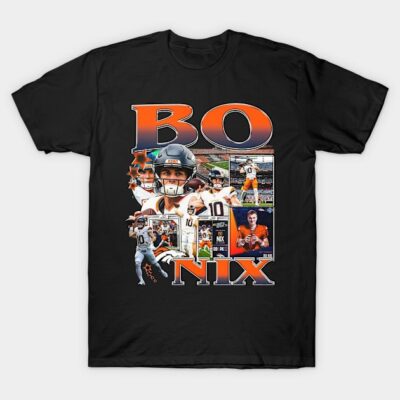 Black sports-themed T-shirt featuring vibrant graphic design, ideal for casual wear or fan apparel.