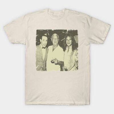 Beige graphic t-shirt featuring vintage monochrome print, casual style, 100% cotton, ideal for everyday wear.