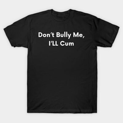 Black cotton t-shirt with bold white text design, casual style, perfect for everyday wear.