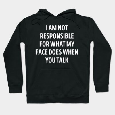 Black hoodie with humorous white text, casual unisex style, perfect for everyday wear, cozy cotton material.