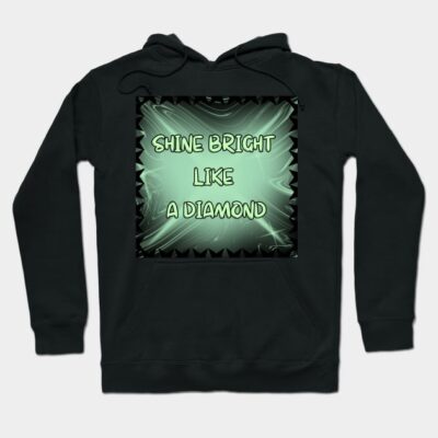 Black hoodie with "Shine Bright Like a Diamond" graphic, casual style, comfortable cotton material.
