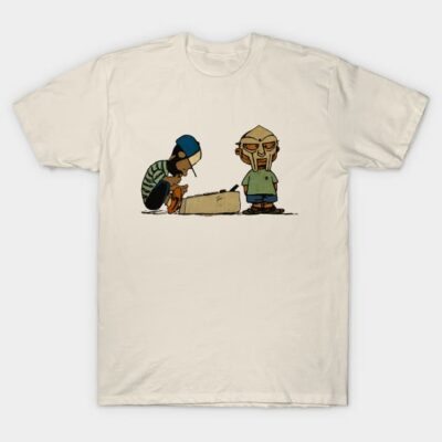 Cream t-shirt with cartoon graphic, casual style, 100% cotton, ideal for everyday wear.
