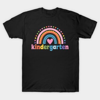 Kindergarten Rainbow Teacher T-Shirt by Asmaarts