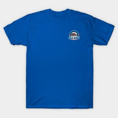 Blue Sea King T-shirt, short-sleeve, cotton material, casual wear, small front graphic design.