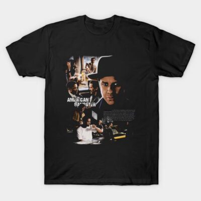 Black graphic t-shirt featuring a movie-themed design, short-sleeve, casual wear, 100% cotton material.