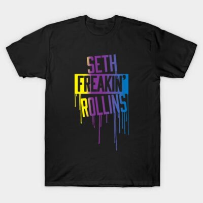 Black graphic t-shirt with colorful text design, casual style, cotton material. Ideal for everyday wear and gifting.